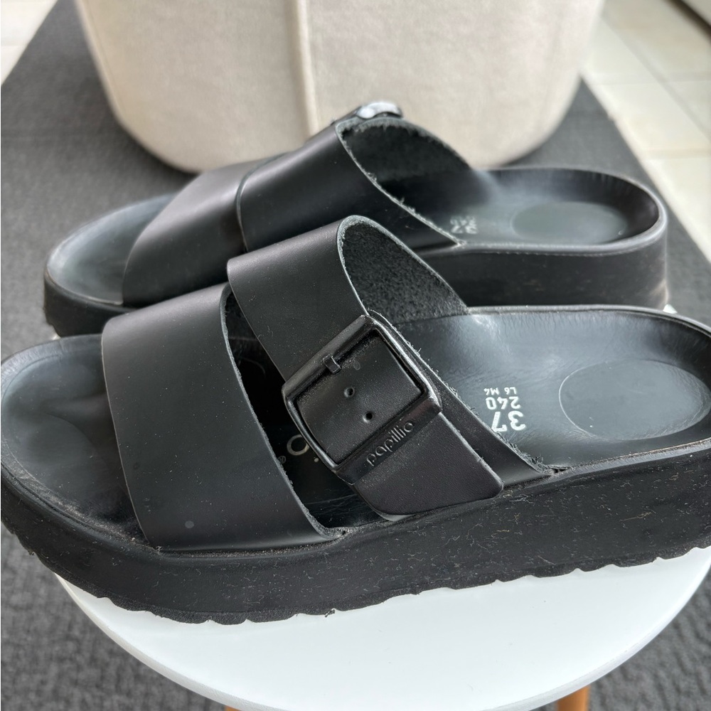 Birkenstock Papillio Almina Black Leather sz 37 - Picture 5 of 11